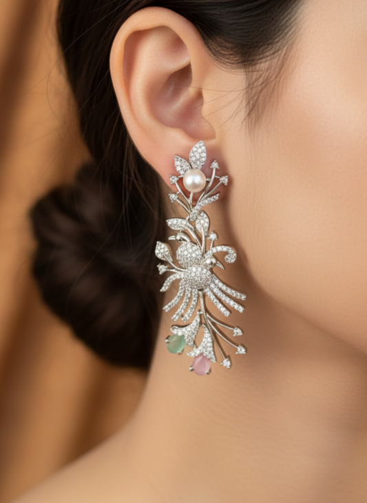 Mint Pink Umi Zirconia Earrings