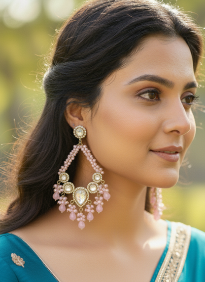 Kundan Lavender Aria Danglers