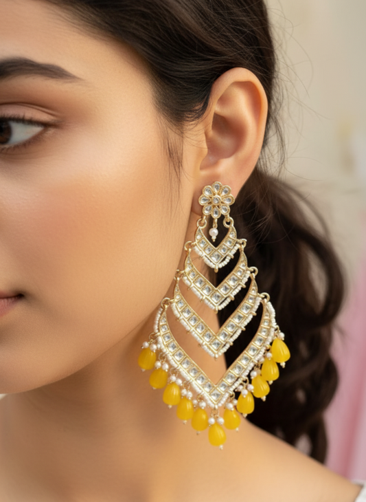 Yellow Palak Danglers