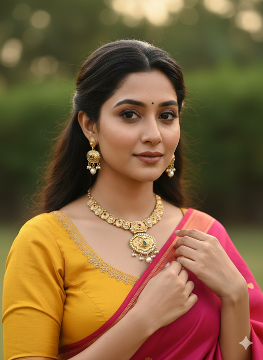 Multicolour Madha Kundan Jewellery Set