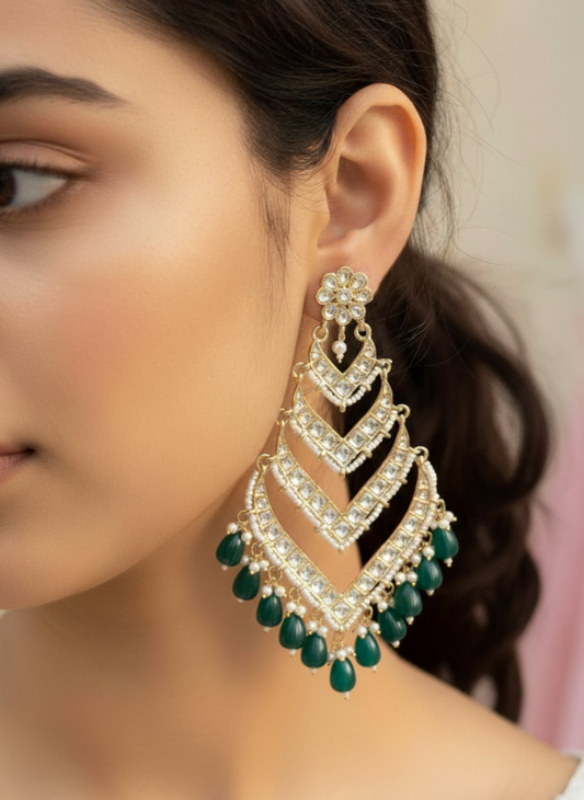 Green Palak Danglers