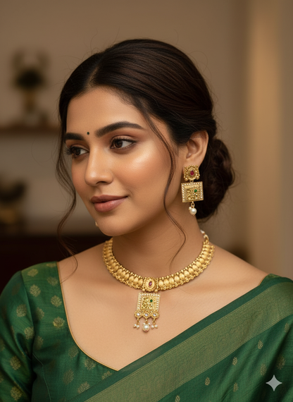 Multicolour Vani Kundan Jewellery Set