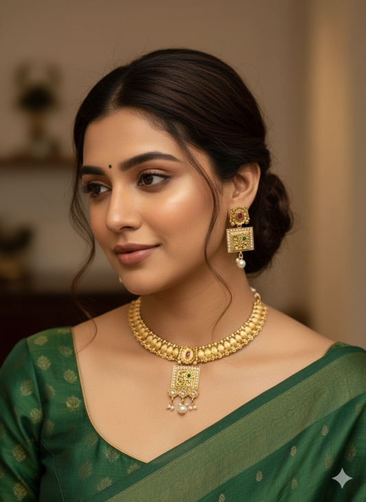 Multicolour Vani Kundan Jewellery Set