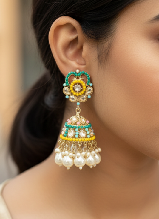 Multicolour Vidhya Jhumkis