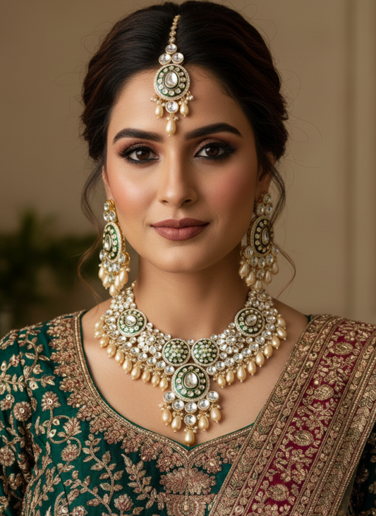 Ivory Vedika Kundan Bridal Jewellery Set