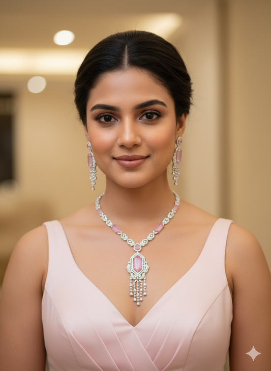Pink Rara Zirconia Necklace