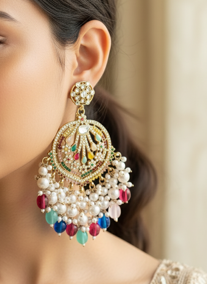 Multicolour Keshvi Chandbalis