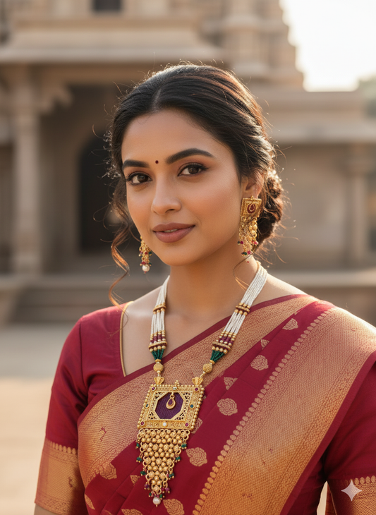 Multicolour Monika Rajwadi Jewellery Set