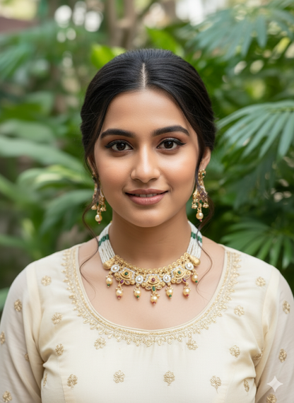 Multicolour Raha Kundan Jewellery Set