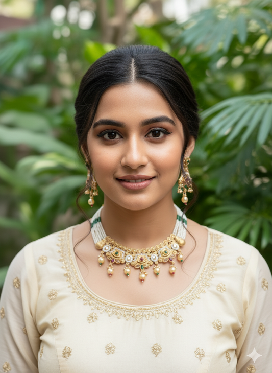 Multicolour Raha Kundan Jewellery Set
