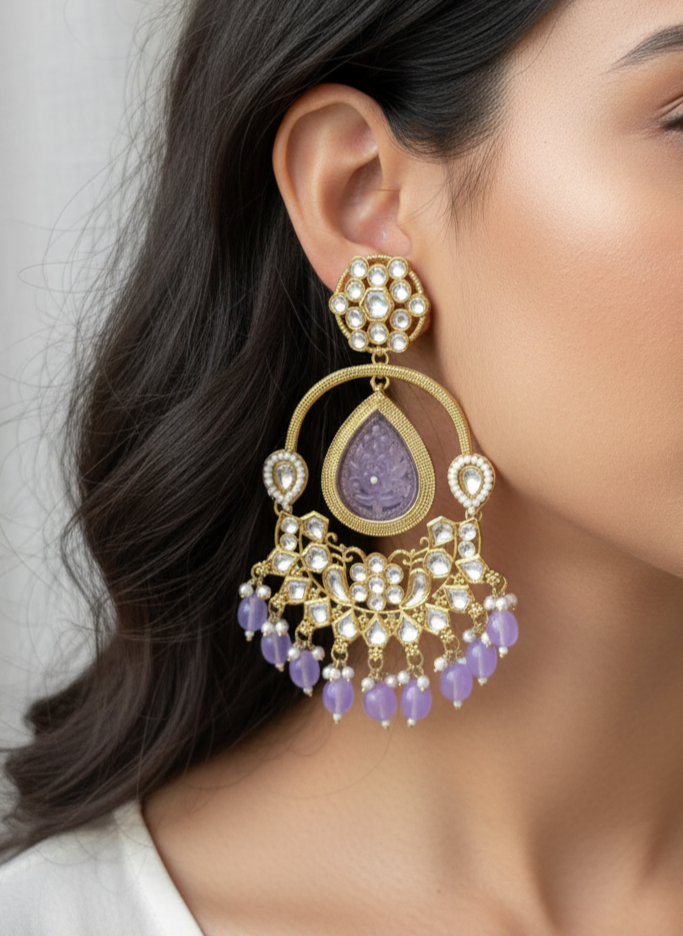 Lavender Iva Chandbali