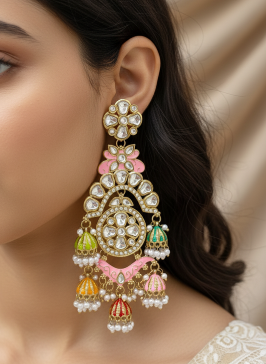 Multicolour Elina Jhumkis