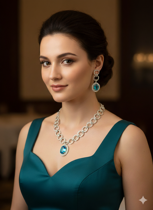 Aqua Kaya Zirconia Necklace