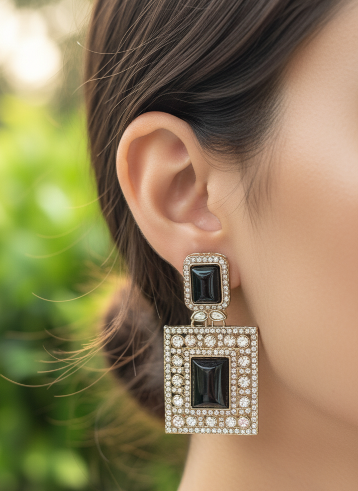 Black Advika Earings