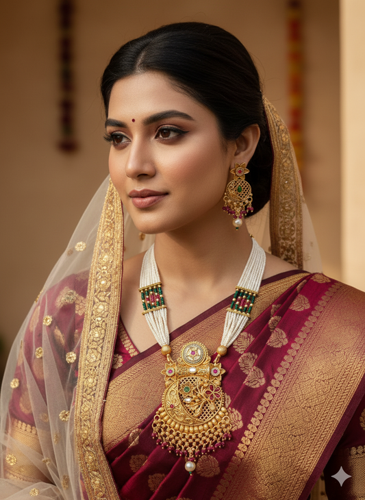 Multicolour Maya Rajwadi Jewellery Set
