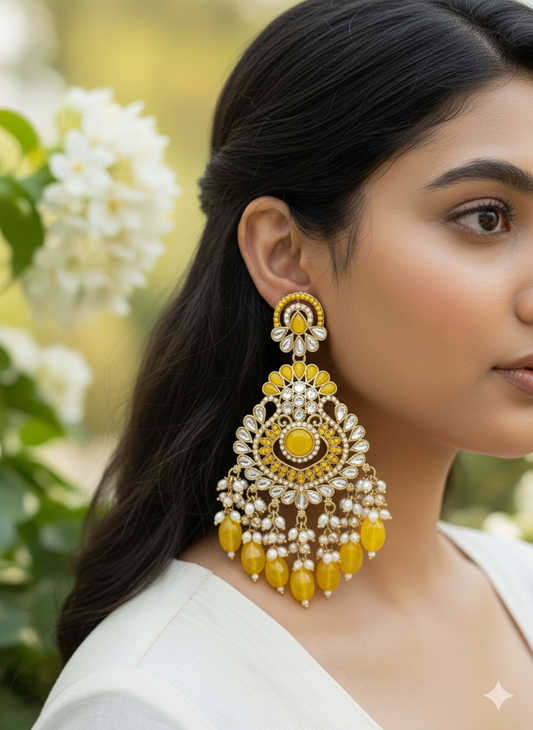 Yellow Zara Chandbalis