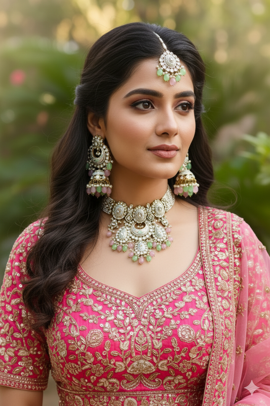 Multicolor Ridya Kundan Jewellery Set