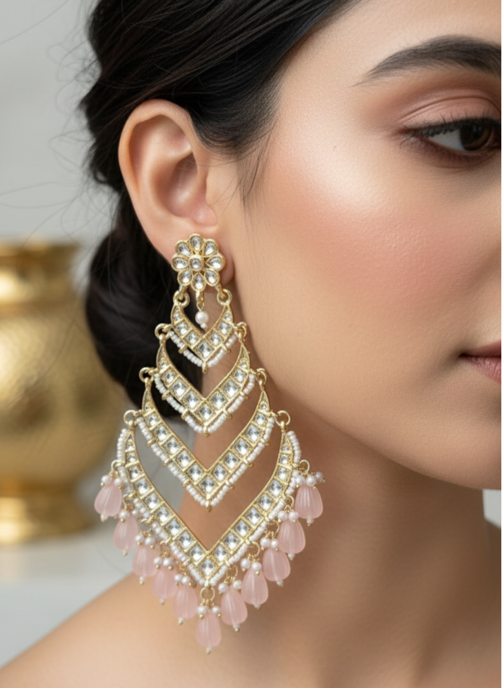 Pink Palak Danglers