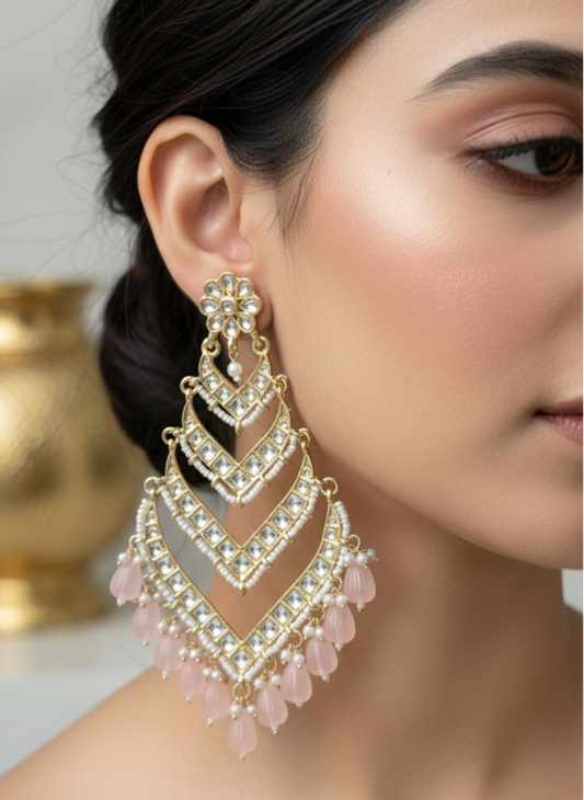 Pink Palak Danglers