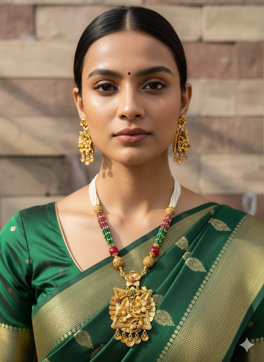 Multicolour Mona Rajwadi Jewellery Set