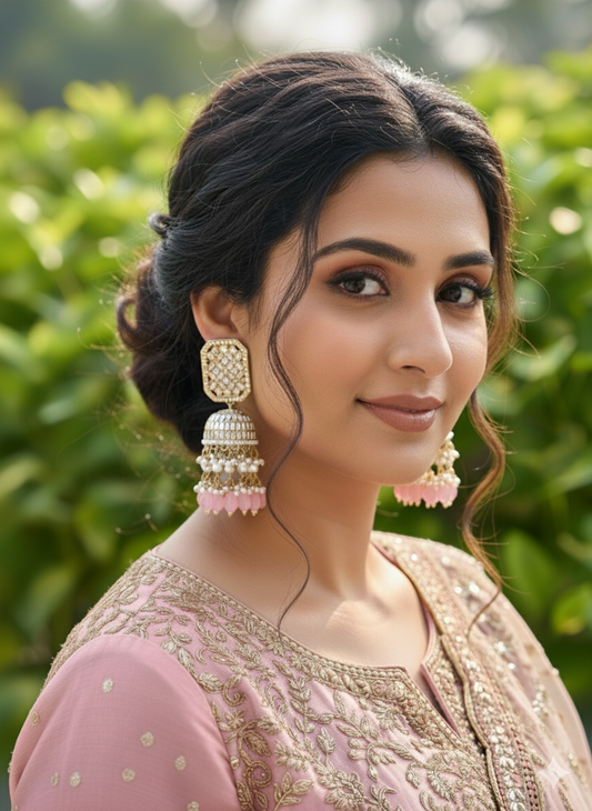 Pink Sandya Jhumkis