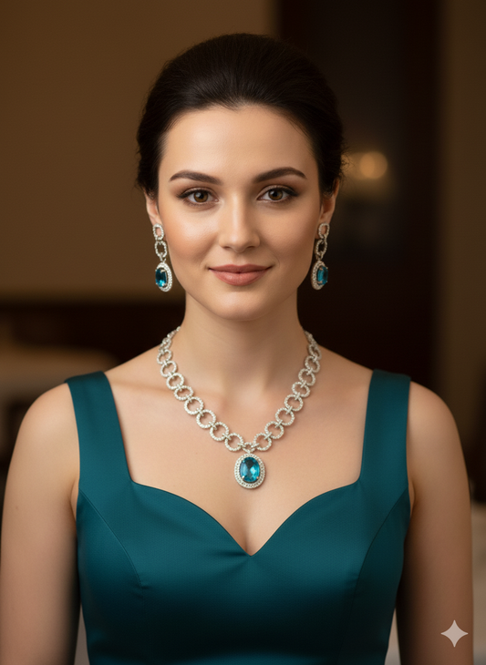 Aqua Kaya Zirconia Necklace