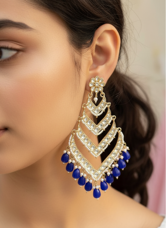 Blue Palak Danglers