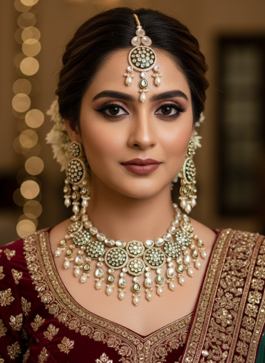 Ivory Keya Kundan Jewellery Set