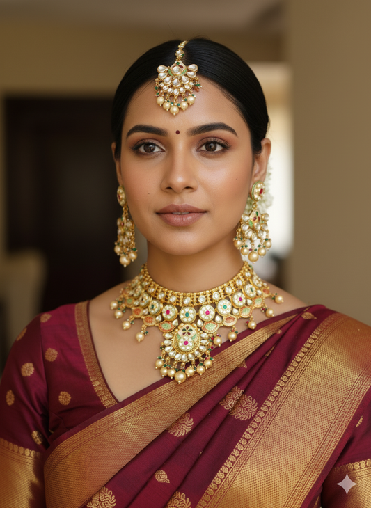 Multicolour Avya Kundan Jewellery Set