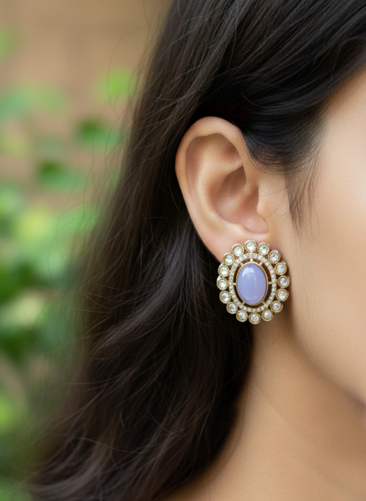 Antique Lavender Iris Studs