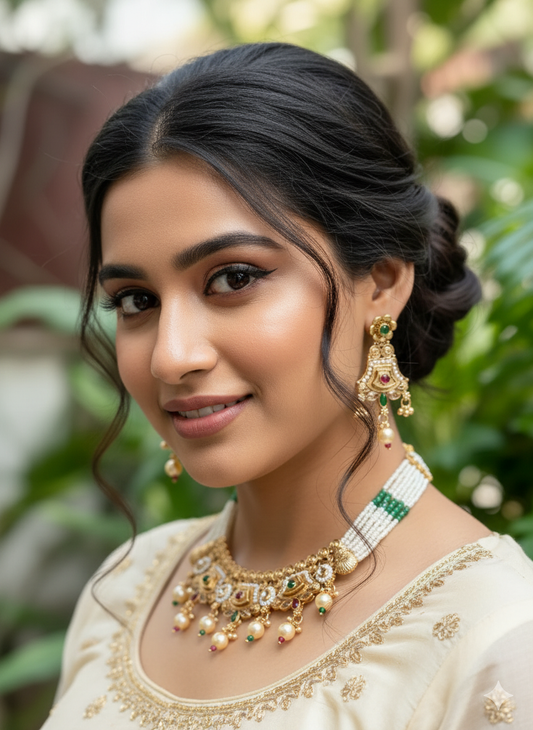 Multicolour Raha Kundan Jewellery Set