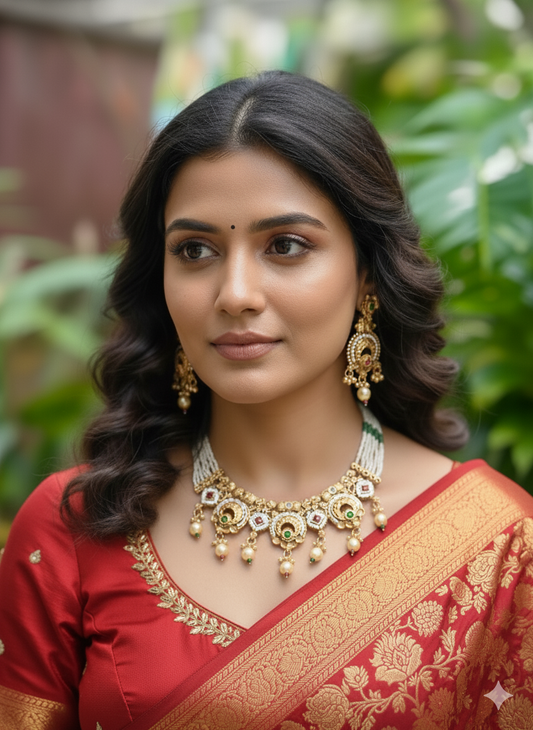 Multicolour Ira Kundan Jewellery Set