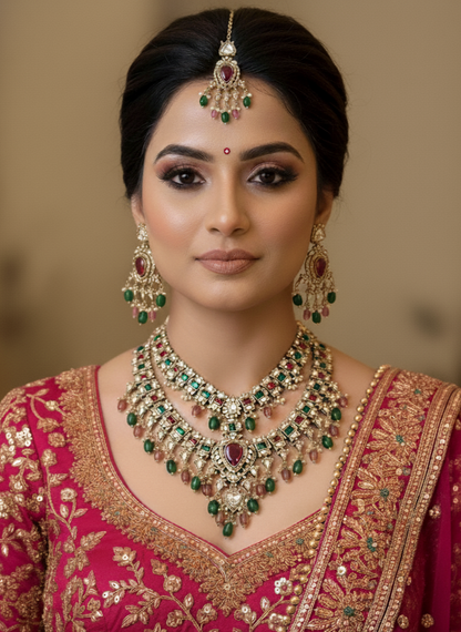 Multicolour Elara Kundan Bridal Jewellery Set