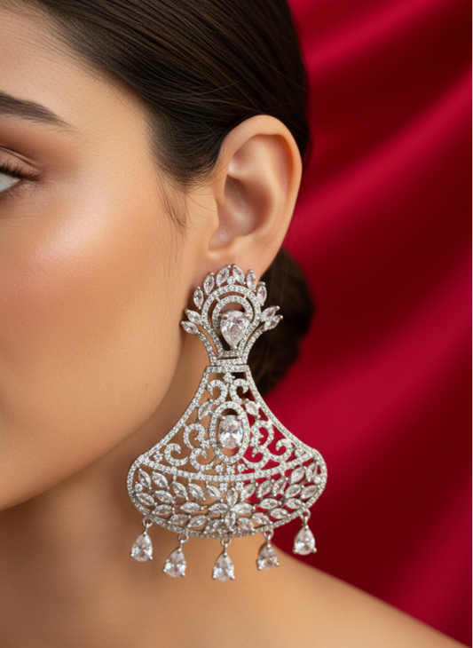 Silver Uma Zirconia Earrings
