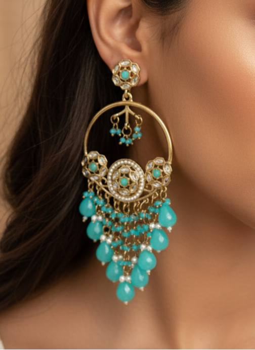 Sky Blue Jagriti Chandbali