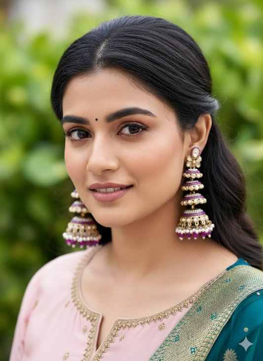 Purple Aadha Jhumkis