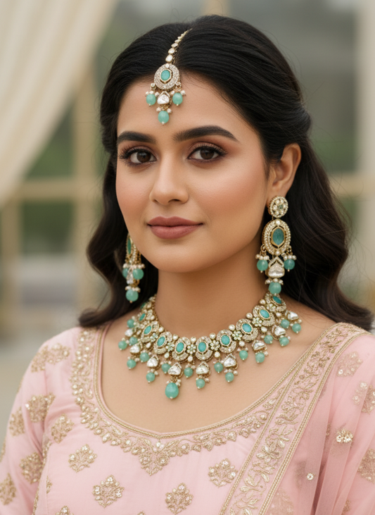 Mint Ena Kundan Jewellery Set