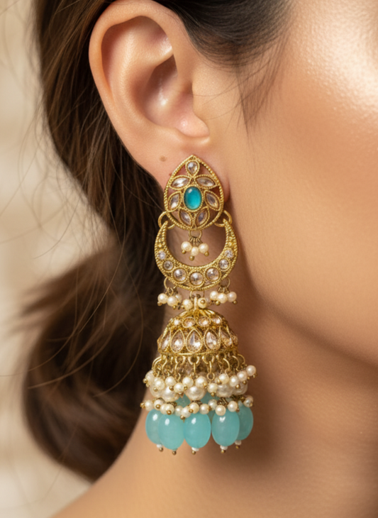 Sky Blue Pari Jhumki