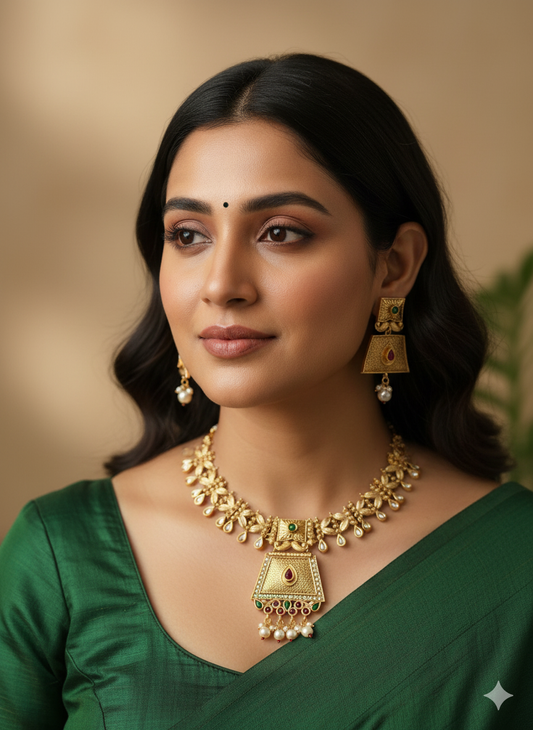 Multicolour Jini Kundan Jewellery Set