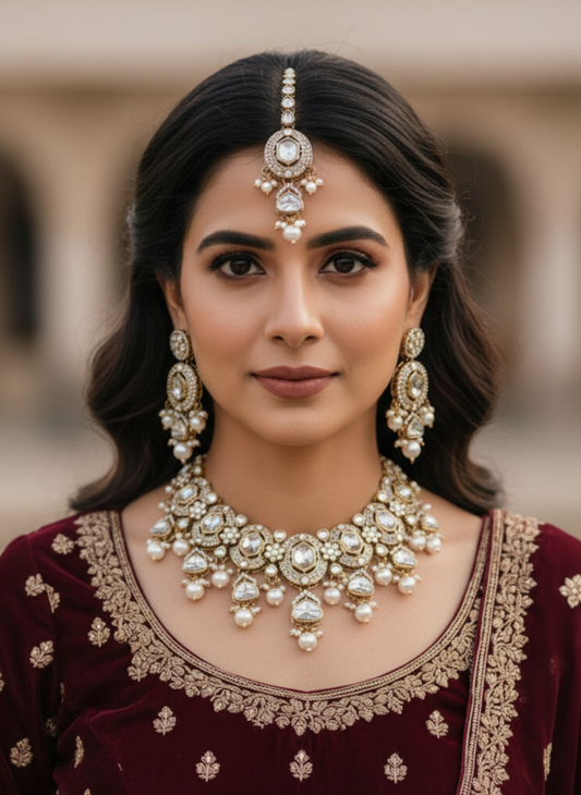 Antique Ena Kundan Jewellery Set