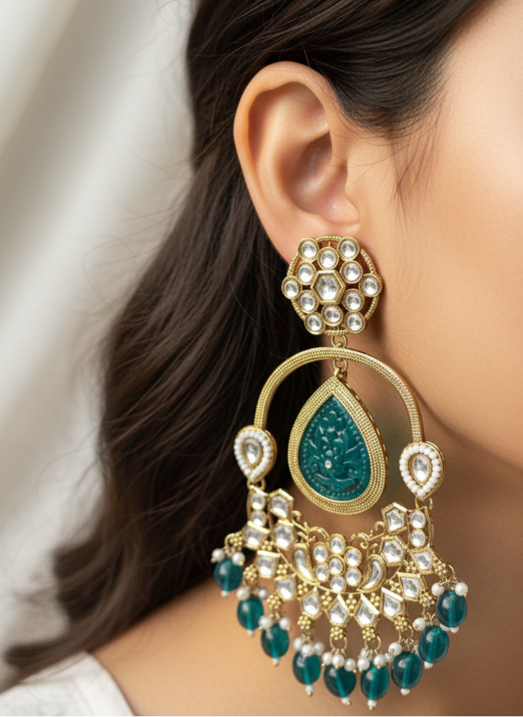 Rama Green Iva Chandbali