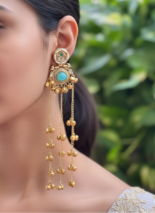 Turquoise Noor Kashmiri Earrings