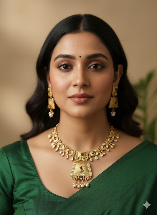 Multicolour Jini Kundan Jewellery Set