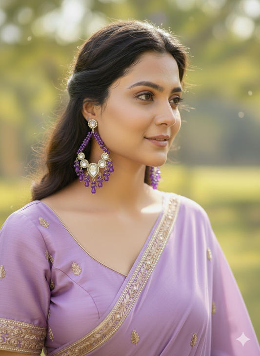 Kundan Purple Aria Danglers