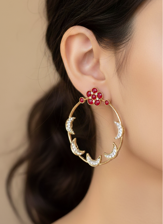 Ruby Geet Hoops Chandbalis