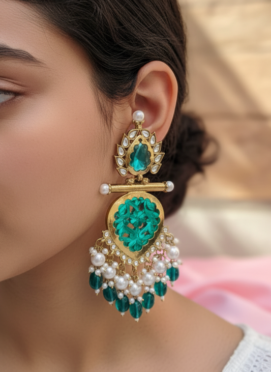 Rama Green Diva Danglers