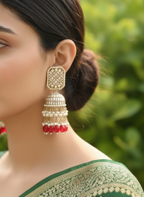 Red Sandya Jhumkis