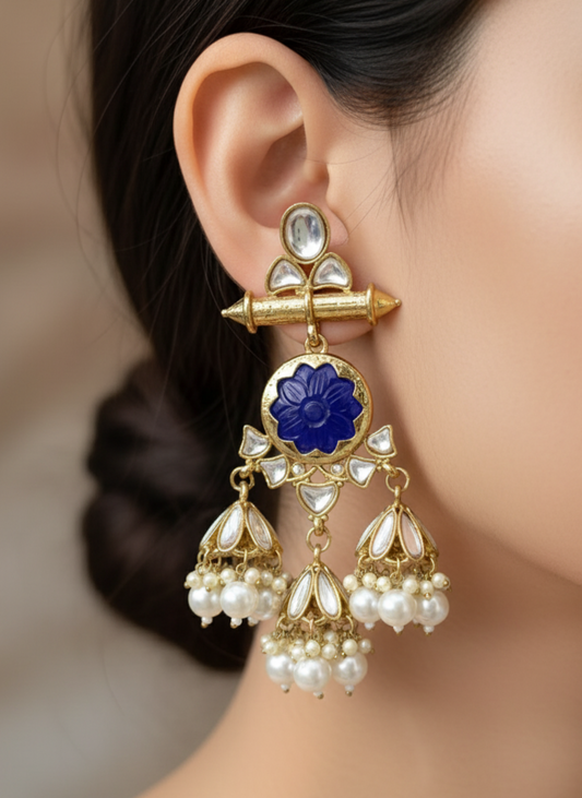 Blue Kavya Jhumkis