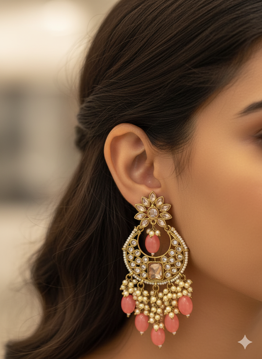 Peach Aaditi Earrings