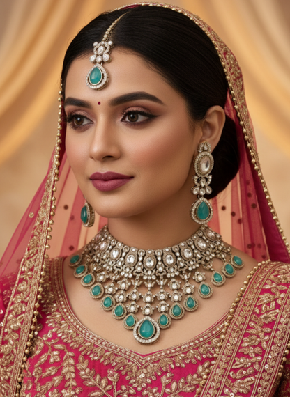 Turquoise Elara Kundan Bridal Jewellery Set